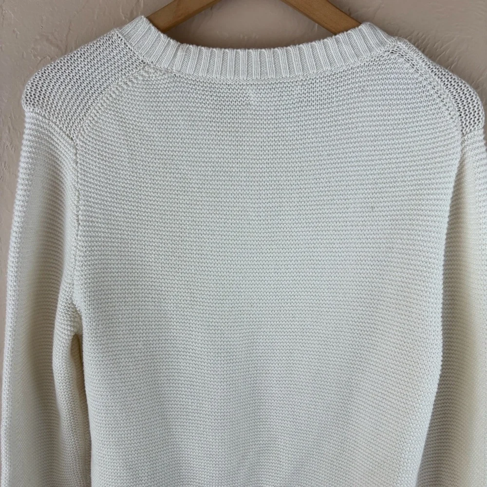J.Crew Mercantile White Knit Sweater Crew Neck Womens size medium